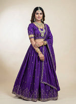 Traditional Silk Lehenga Choli in Majestic Purple