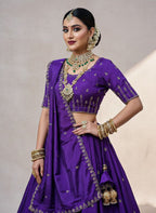 Traditional Silk Lehenga Choli in Majestic Purple
