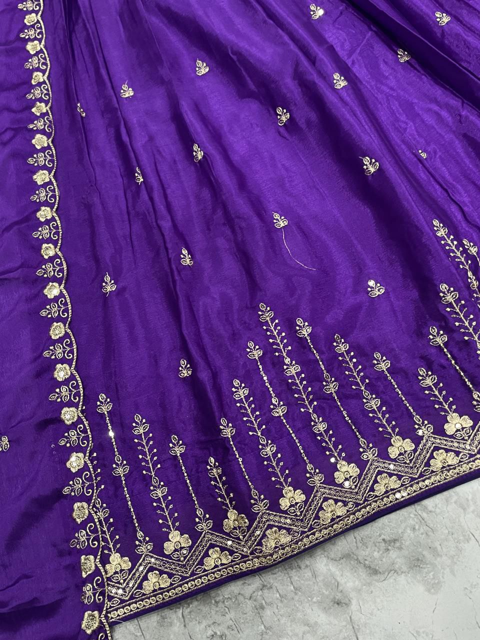 Traditional Silk Lehenga Choli in Majestic Purple