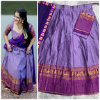 Dual-Tone Purple Silk Lehenga Choli Set – Lavender Ethnic Half Saree for Women