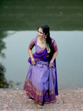 Dual-Tone Purple Silk Lehenga Choli Set – Lavender Ethnic Half Saree for Women