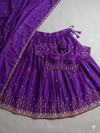 Traditional Silk Lehenga Choli in Majestic Purple