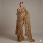 Royal Gilded Ochre Embroidery Masterpiece