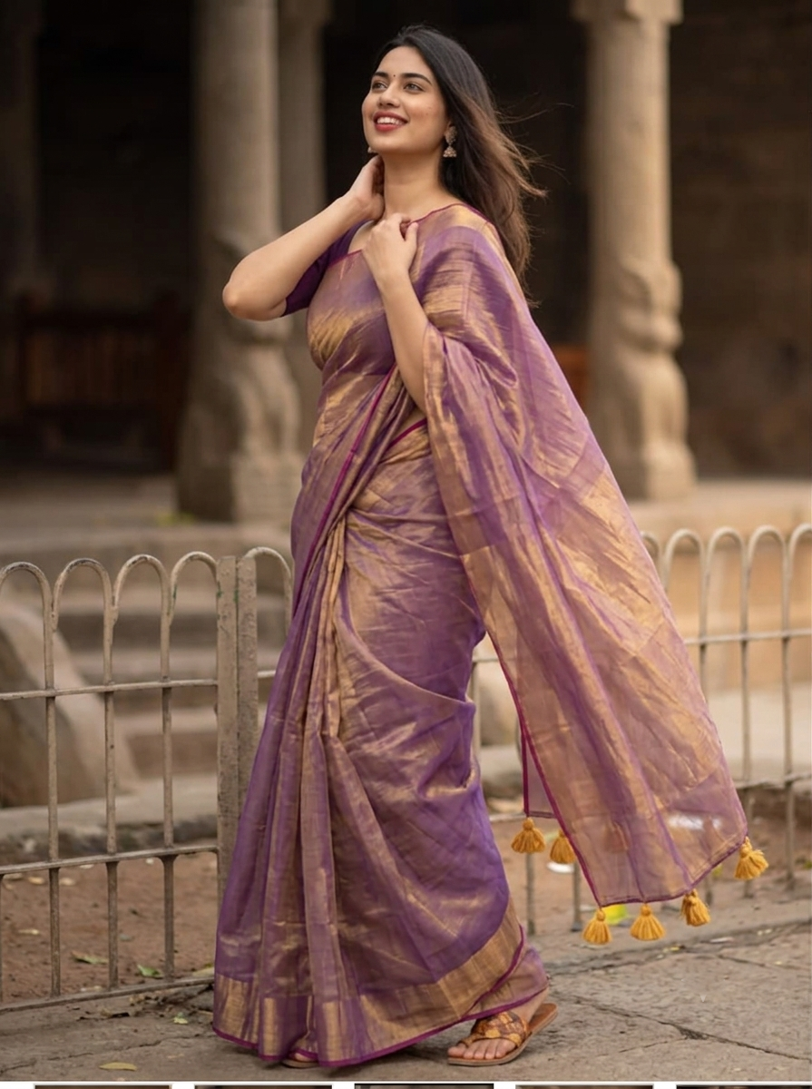 Royal Radiance Captivating in Purple and Gold