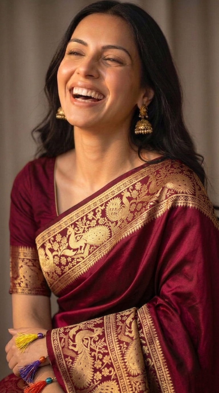 Elegant Maroon Banarasi Silk Saree