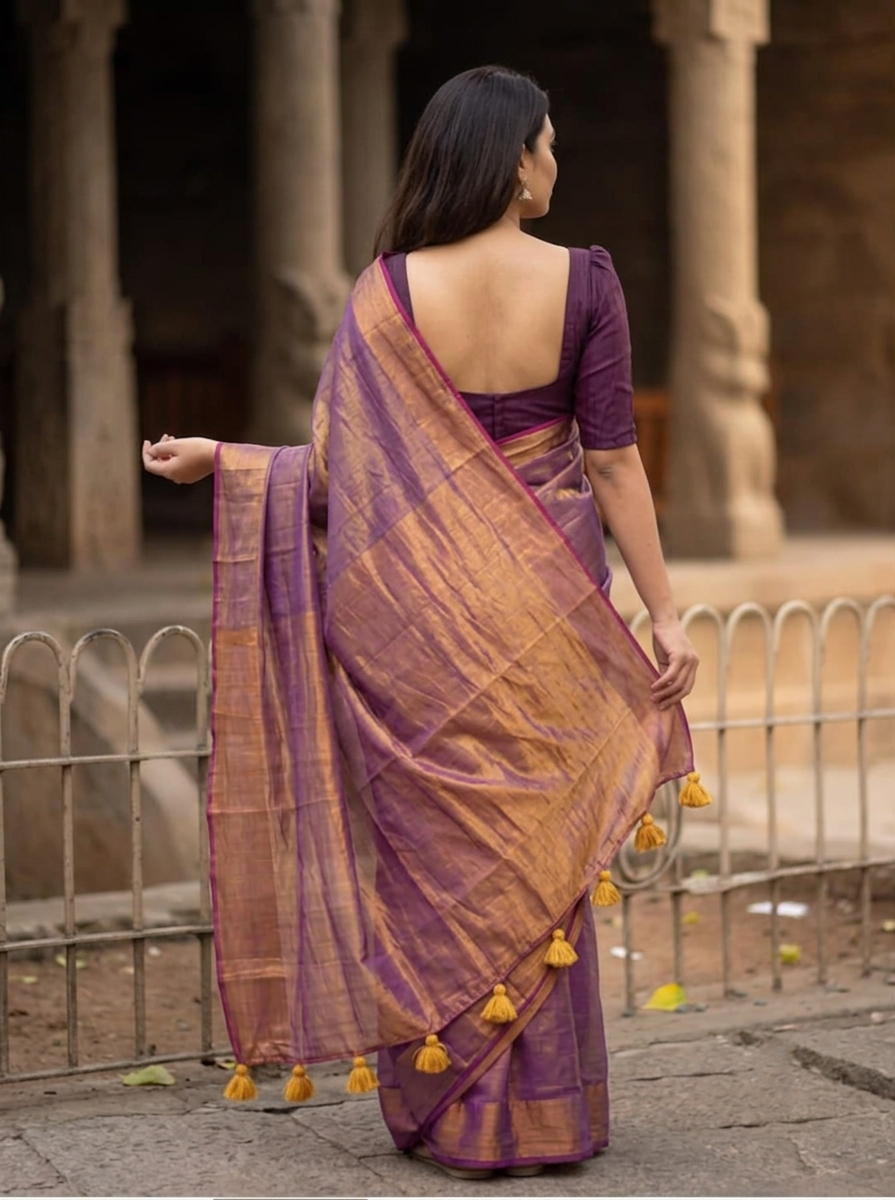 Royal Radiance Captivating in Purple and Gold