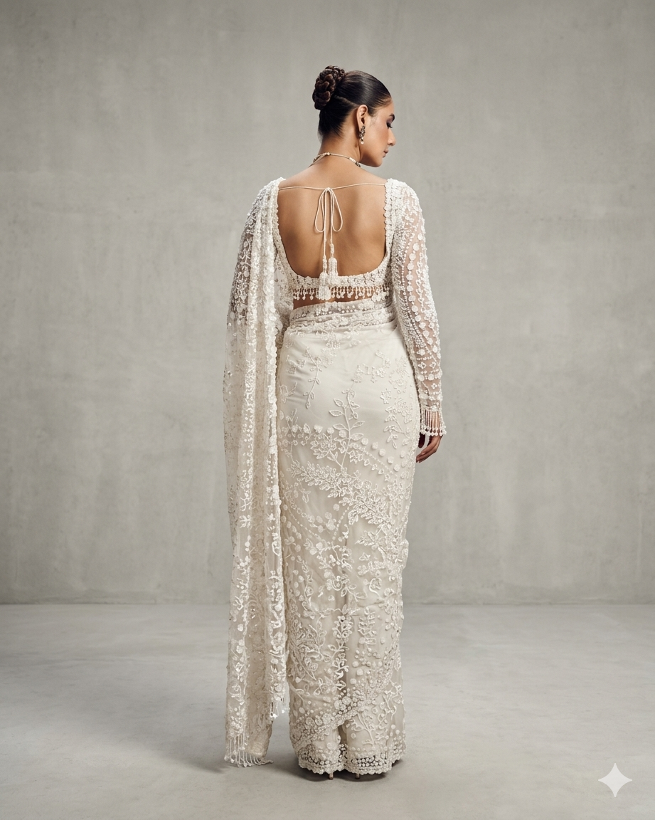 Ethereal Ivory Lace & Floral Enchantment