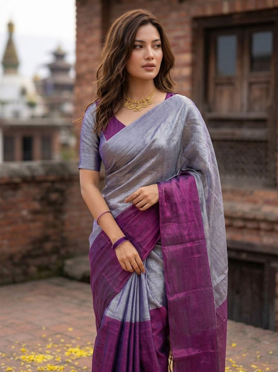 Regal Split Handloom Tissue Cotton Saree