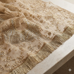 Ethereal Mint Green Embroidered Saree with Scalloped Lace Border