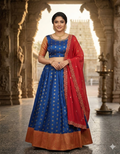 Traditional Pattu Pavadai with Contrast Zari Work