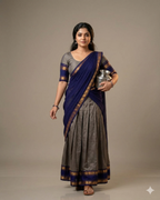 Ethereal Silver & Indigo Paisley Grace