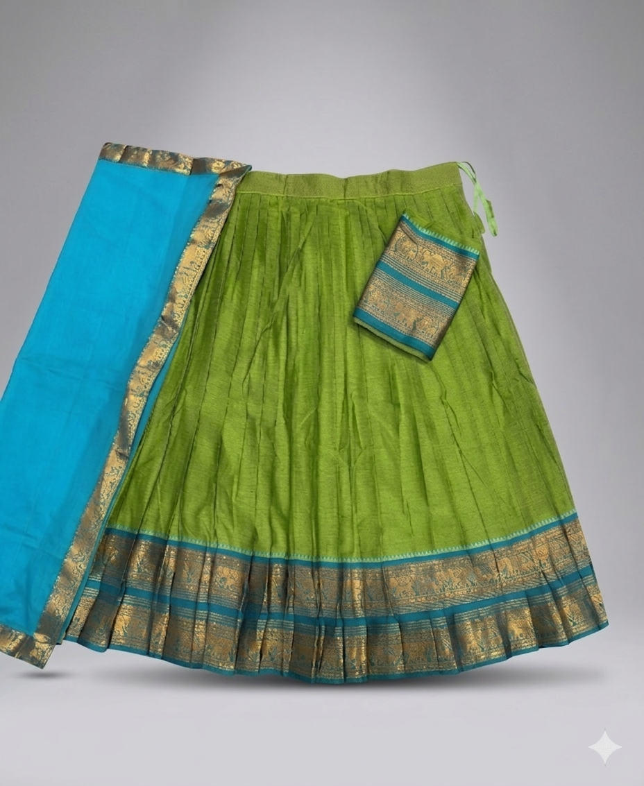 Traditional Elegance in Lime & Cerulean