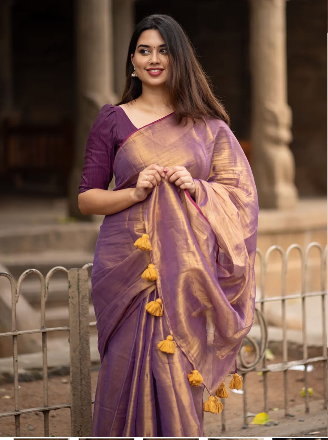 Royal Radiance Captivating in Purple and Gold