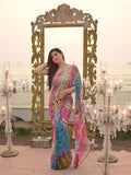 Elegant Sunset Elegance in Traditional Bandhani Saree