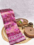 Vibrant Pink Elephant Motif Saree
