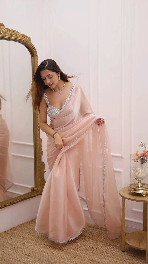 Graceful Blush Saree Look