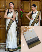 Monochrome Elegance in Traditional Silk