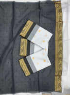 Monochrome Elegance in Traditional Silk