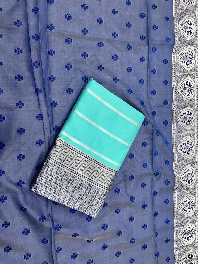 Regal Radiance Bridal Elegance in Turquoise and Silver Silk