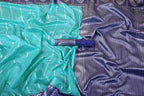 Regal Radiance Bridal Elegance in Turquoise and Silver Silk