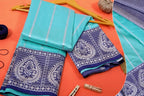 Regal Radiance Bridal Elegance in Turquoise and Silver Silk