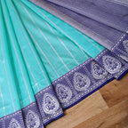 Regal Radiance Bridal Elegance in Turquoise and Silver Silk